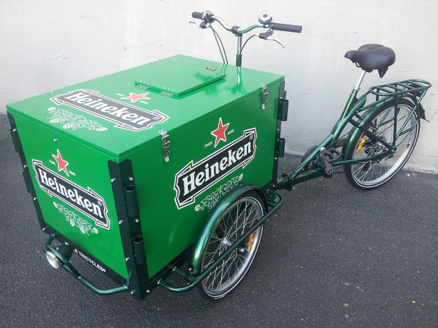 Icicle Tricycles Heineken Beer Bike - Brewery Beer and Beverage Bike for Experiential Marketing and Advertising Bike Fleets