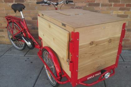 Hand-built Wood Panel Vending Tricycles