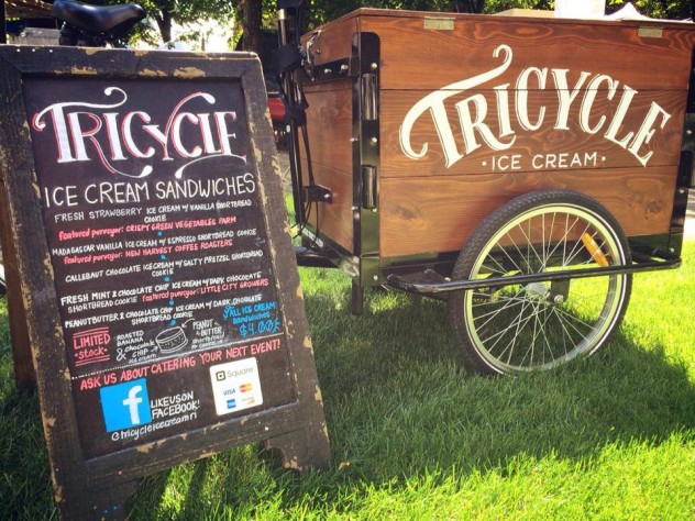 Icicle Tricycles Tricycle Ice Cream Sandwiches branded Ice Cream Bike Icicle Tricycles Tricycle Ice Cream Sandwiches branded Ice Cream Bike / trike with a custom cedar cargo box