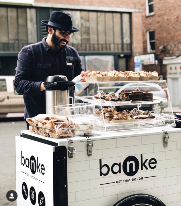 a fully functional cafe barista bakery bike food car branded for banke