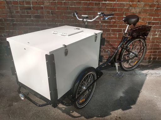 e-assist trike, bike, icicle tricycles, electric assist, pedal, vending, ice cream, beverages, coffee, food