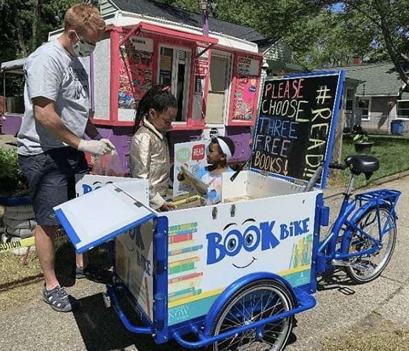icicle tricycles, book bike, library bike, trike, school mobile library